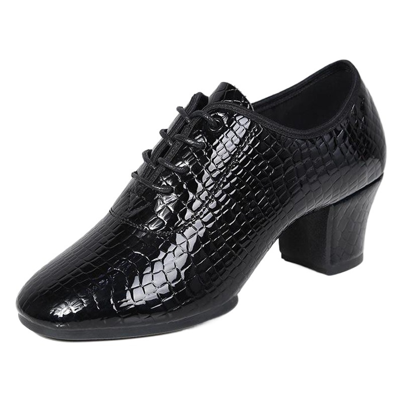 New Style Teacher Dance Shoes Women's Soft-soled Ultrafine Leather Stone Pattern Practice Shoes Adult Latin Dance Shoes Square Dance Practice