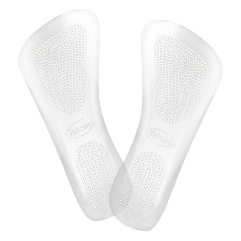 Silicone Transparent High-Heeled Shoes Sandal Insole Soft Transparent Three-Point Pad Half-Pad Particles Non-Slip Heel Shoes Half-Size Insole