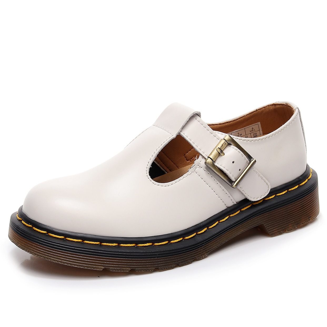 Epiden Cross-border T-strap Mary Jane Shoes Genuine Leather Low-top Small Leather Shoes for Women British Style Fashion Student Casual