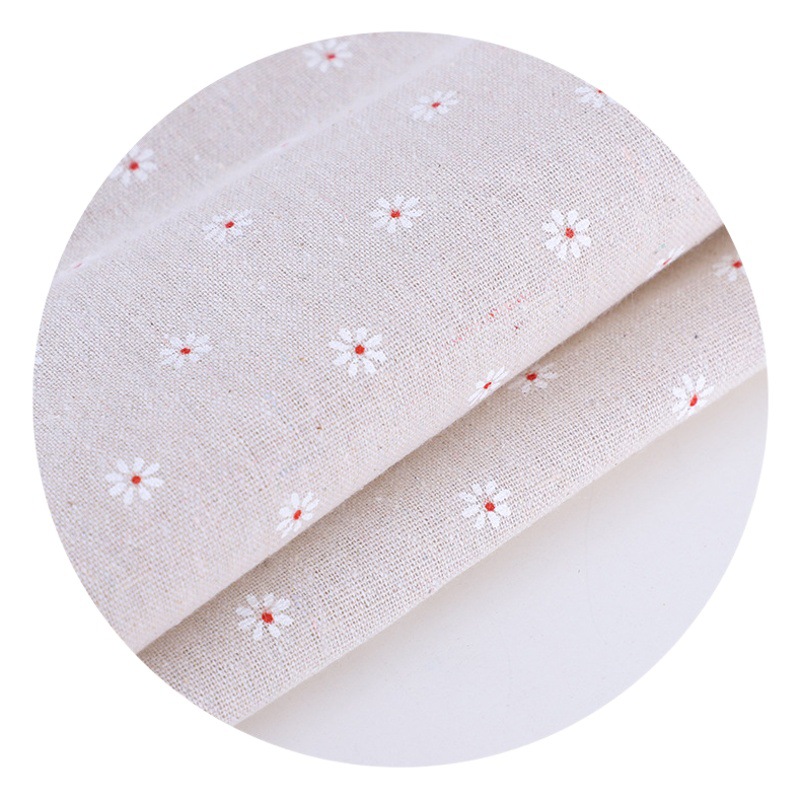 Wholesale daisy series linen fabric sand cloth background cloth stall tablecloth cotton linen pillow cushion fabric