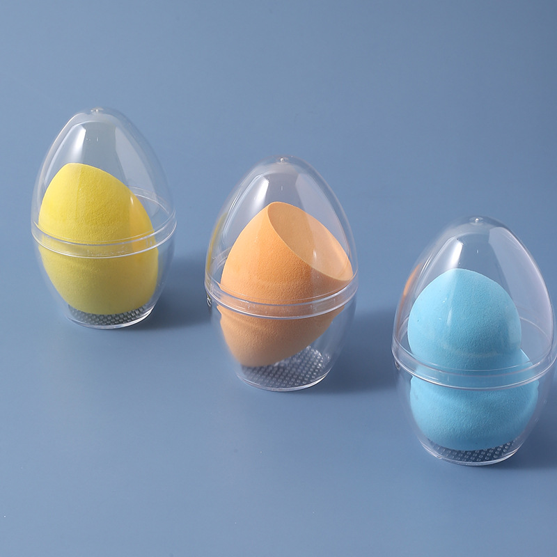 Beauty makeup egg storage box cosmetic puff round gourd water droplets oblique cut PS plastic packaging box manufacturers wholesale