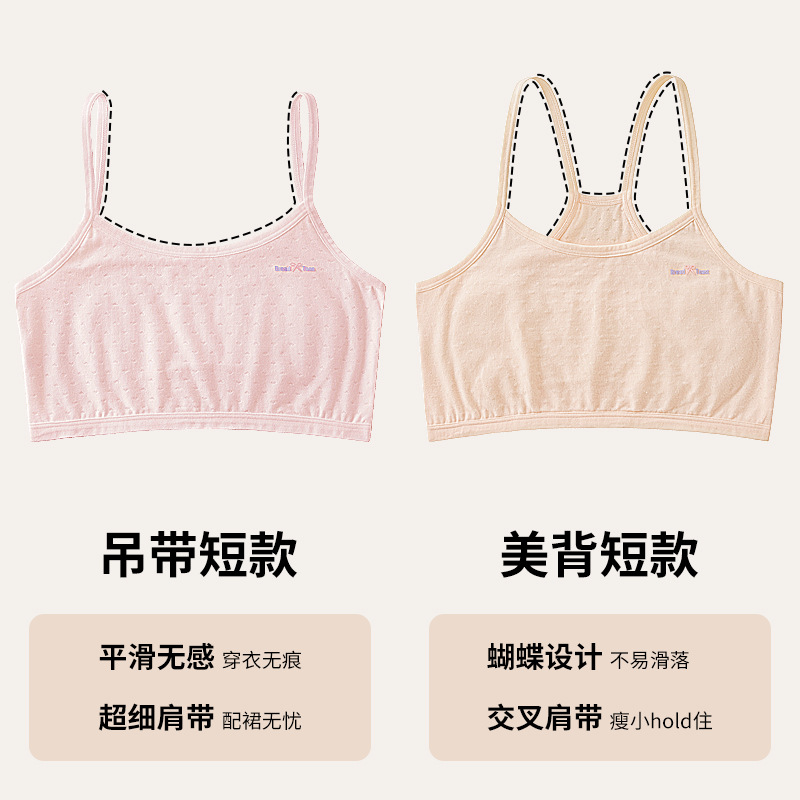 Picture of Strict selection of girls' underwear, primary school students, girls aged 8-14, small vests, junior high school students wear underwear in the first stage of development