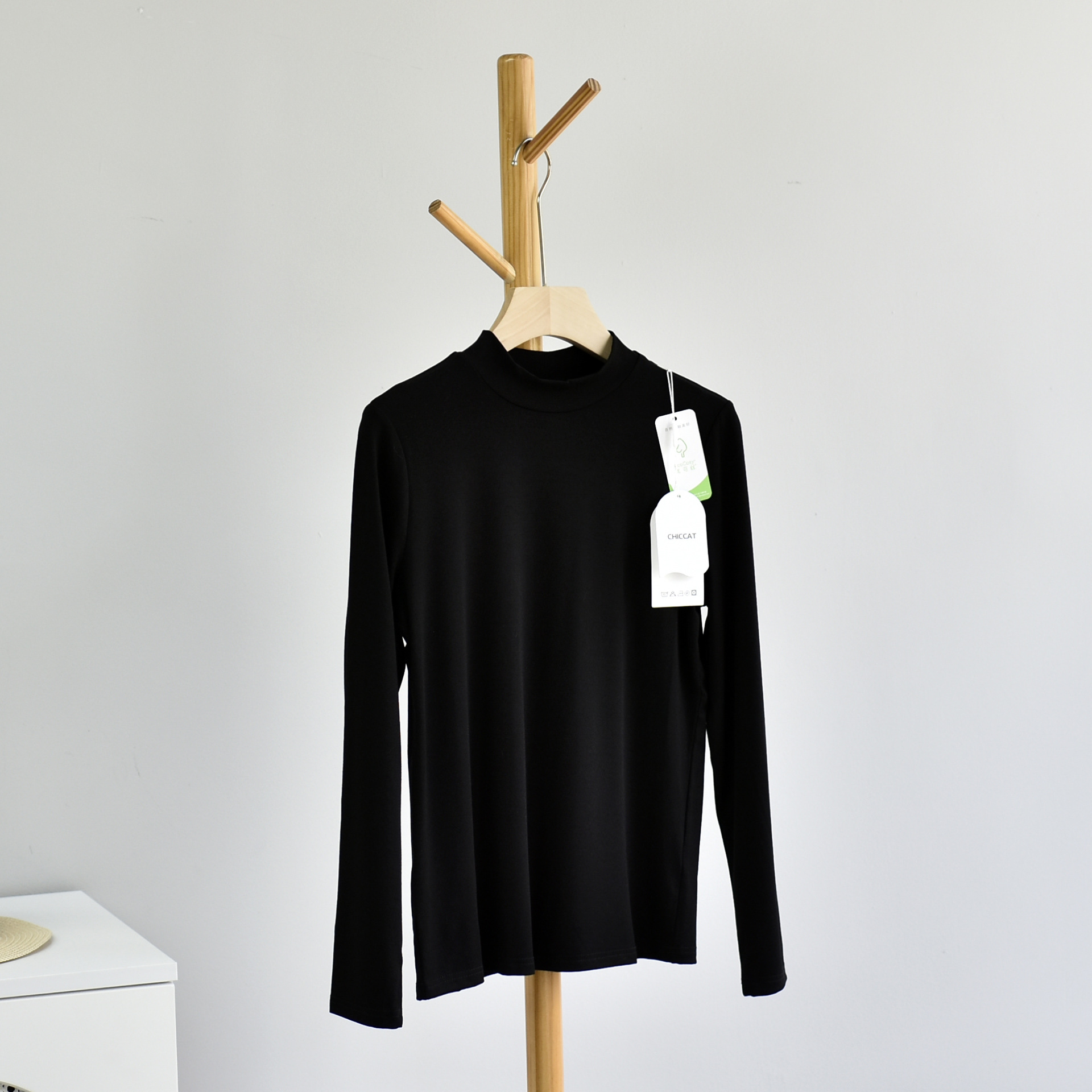 Picture of [Every Shirt with Middle Collar] Autumn Women's Clothing Boutique New Eco Silk Mid-Collar High-Count High-Density Women's Clothing Very Thick Bottoming Shirt