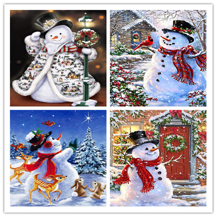 Modern decorative painting 5d diy Diamond painting Christmas combination suit snowman foreign trade exclusive for manufacturers wholesale
