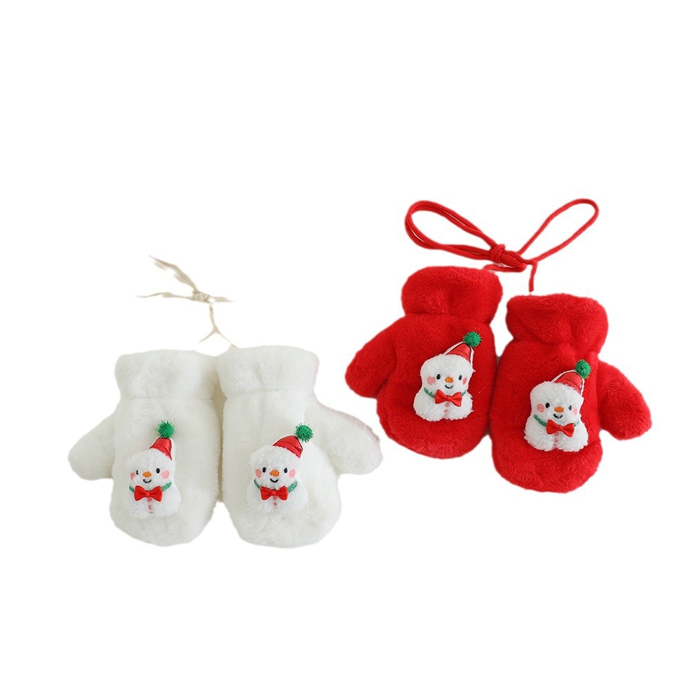 Picture of Children's Gloves Winter fleece-lined Thickened Warm Boys' and Girls' Cute Super Cute Neck Baby Finger Christmas Autumn and Winter