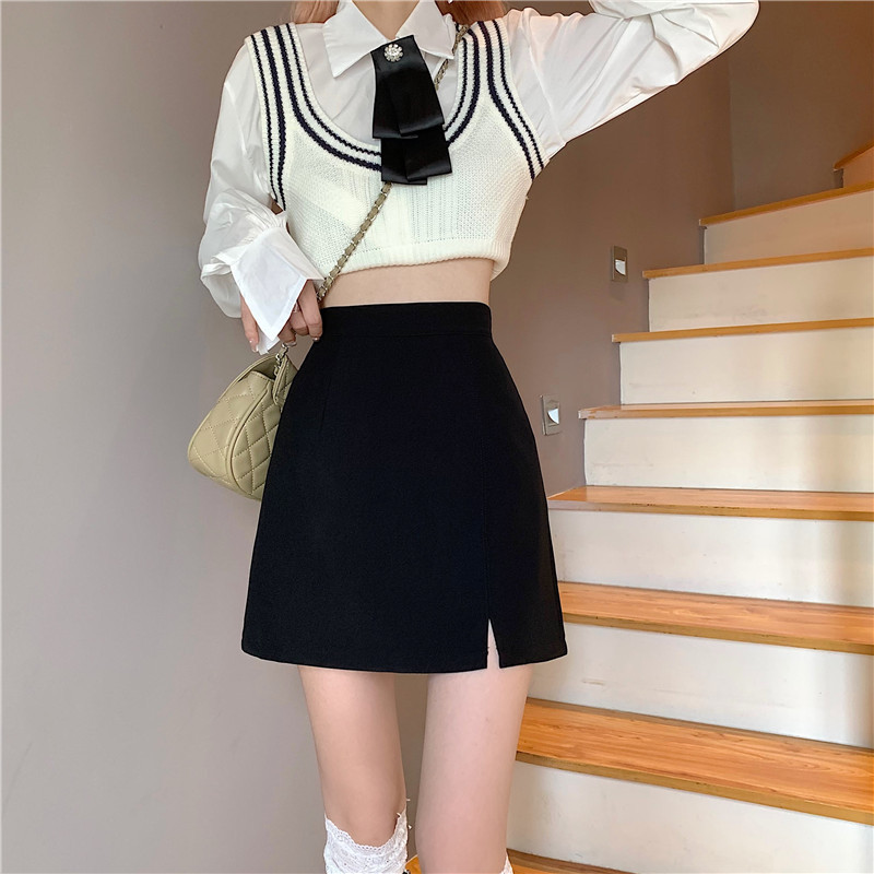Spring and Summer 2023 New Niche High Waist A- line Skirt Hip Covering Hip Peach Small Skirt Small MM Skirt