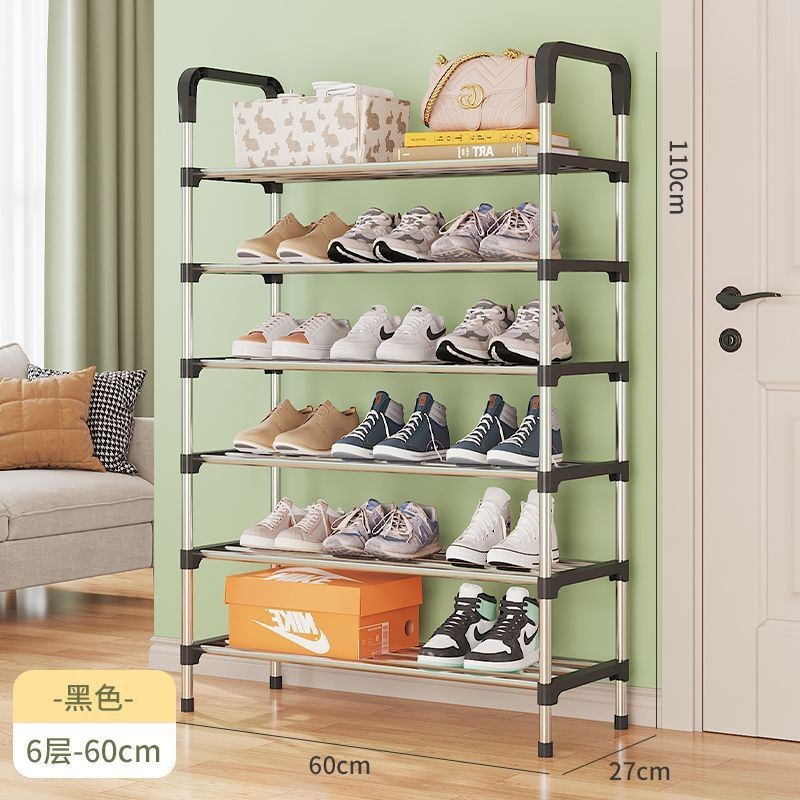 Picture of simple shoe rack layered entry home multi-layer dustproof storage rack with door space-saving corridor aisle door shoe cabinet
