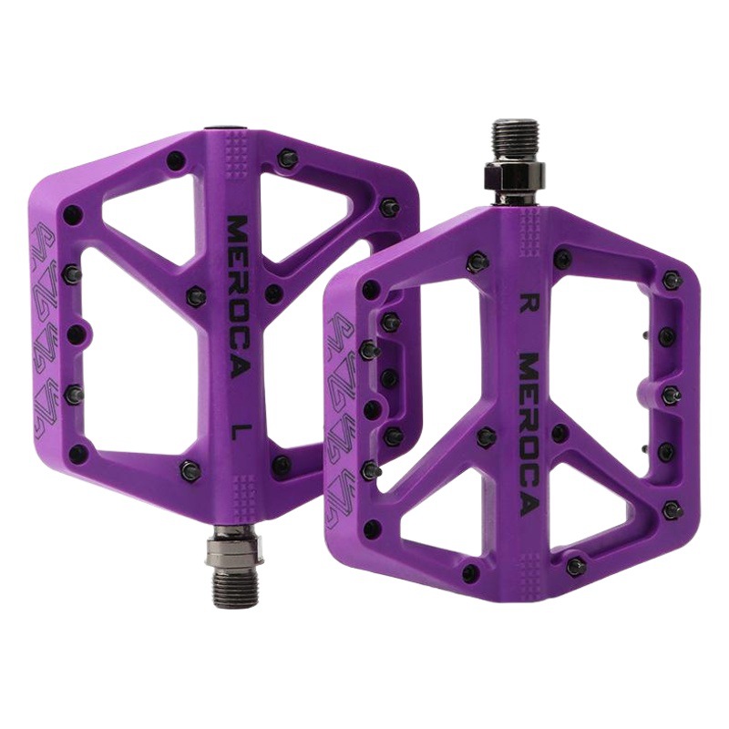 MEROCA Mountain Road Bike Nylon Pedal Ultra Light Peilin Bearing Anti-skid Dead Fly Widened Pedal