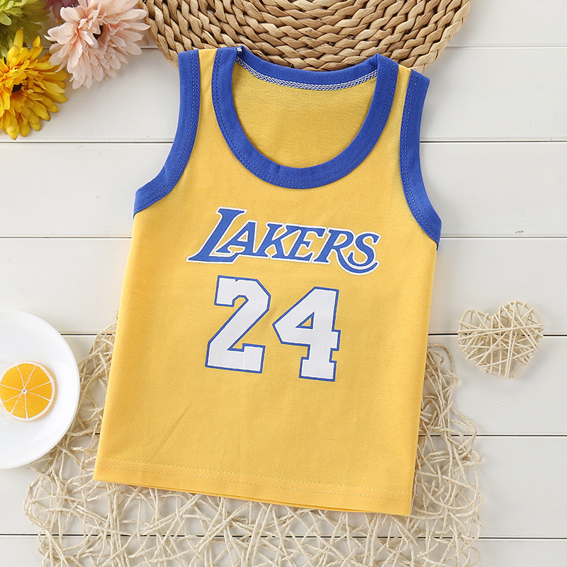 Picture of Children's single-piece vest cotton summer new boys sleeveless top girls Korean version of small and medium-sized children's base shirt wholesale