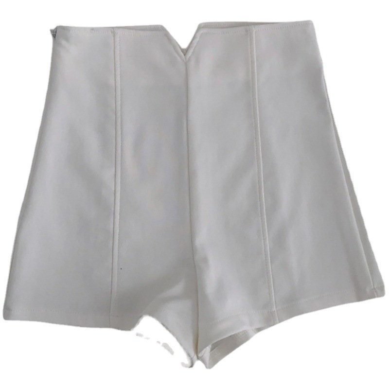 Picture of 2023 Summer New High Waist White Bottoming Shorts Women's Outer Wear Small Women's Internet Popular Slim-Tinted Abdominal Anti-Light