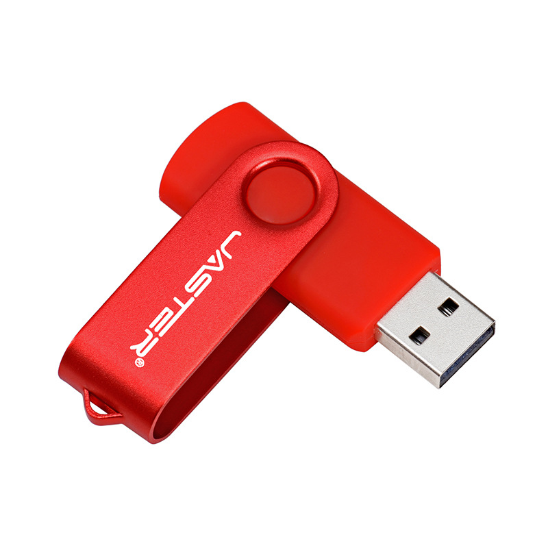 Picture of Plastic color USB flash drive laser diy engraving U disk creative commemorative gift silver clip rotating 64G waterproof U disk