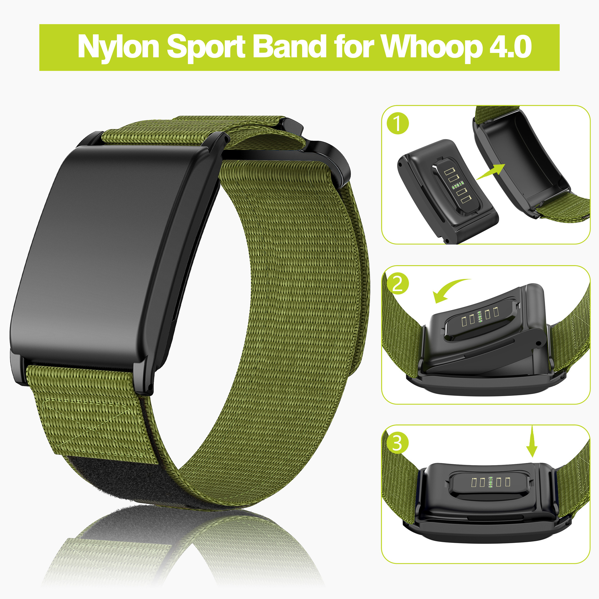 For Whoop Watch Nylon Canvas Strap Two-section Whoop 4.0 Watch Bracelet Velcro