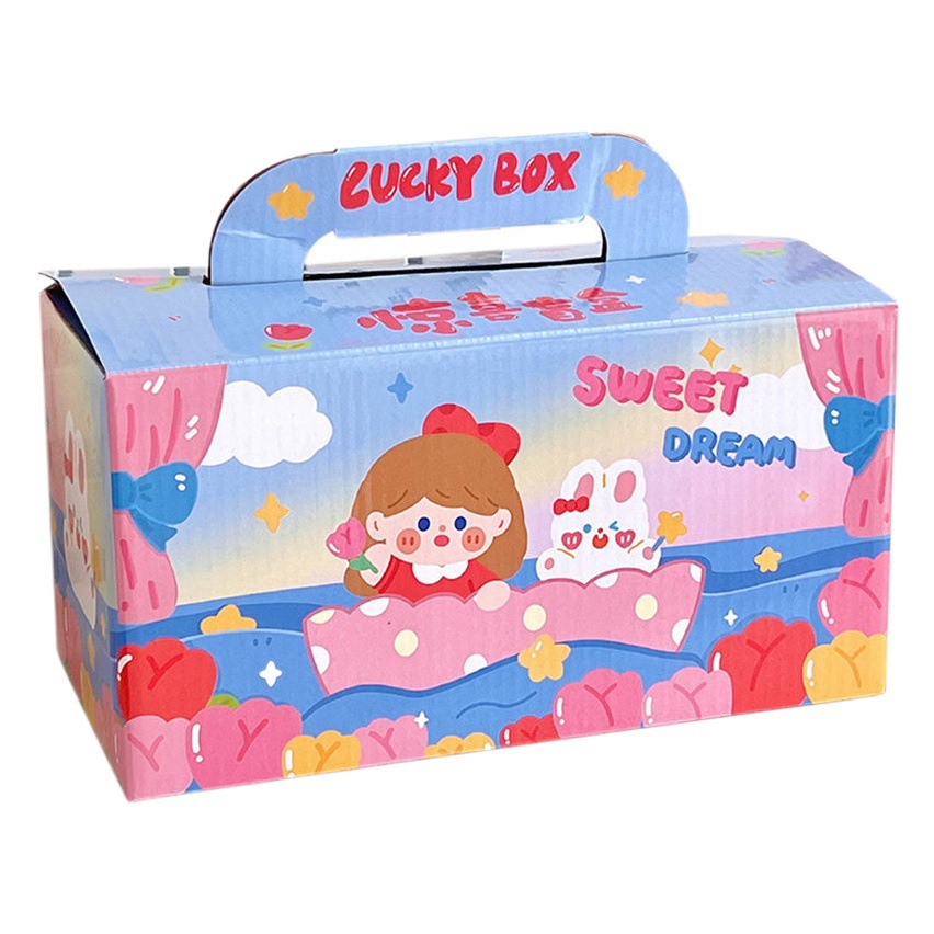 Cost-effective brand new lucky blind box girl's heart gift box suit student stationery surprise blind box school opening gift box packaging