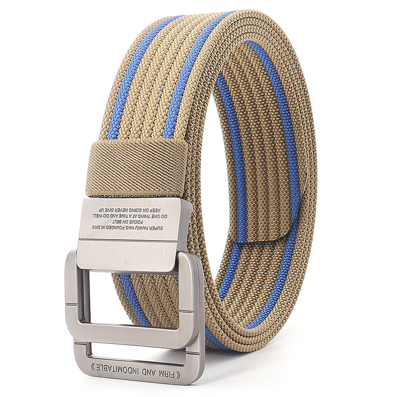 Picture of Alloy double loop buckle belt men's Korean woven nylon tactical sports outdoor pants belt canvas wholesale men's