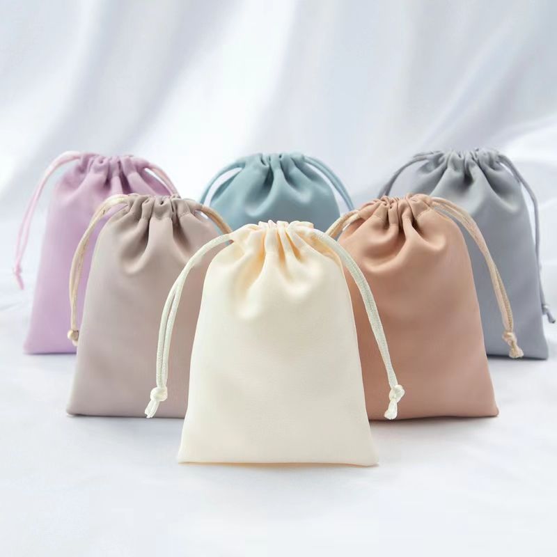 Custom Satin Bundle Storage Bag Artificial Silk Satin Bag Jewelry Packaging Silk Wig Drawstring Bundle Bag