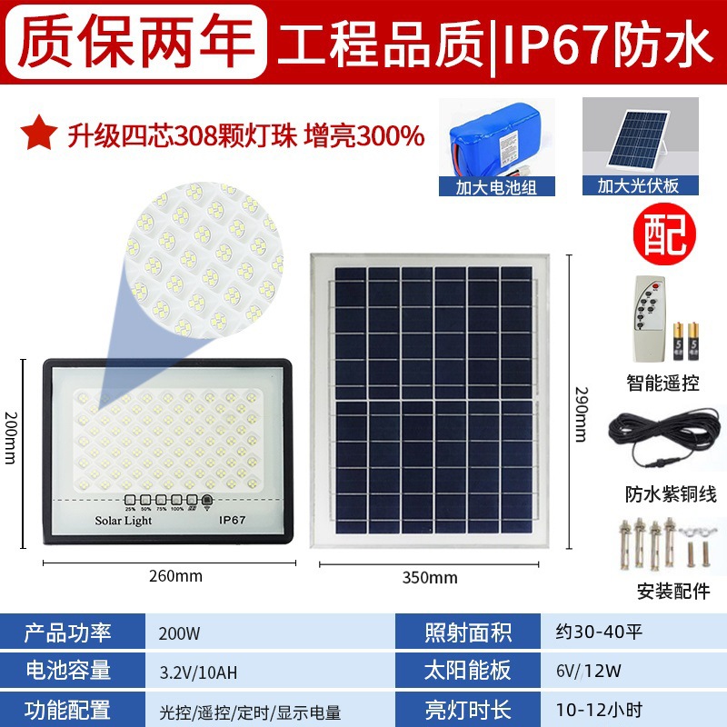Picture of New solar lights outdoor garden lights home engineering solar flood lights waterproof solar outdoor lights