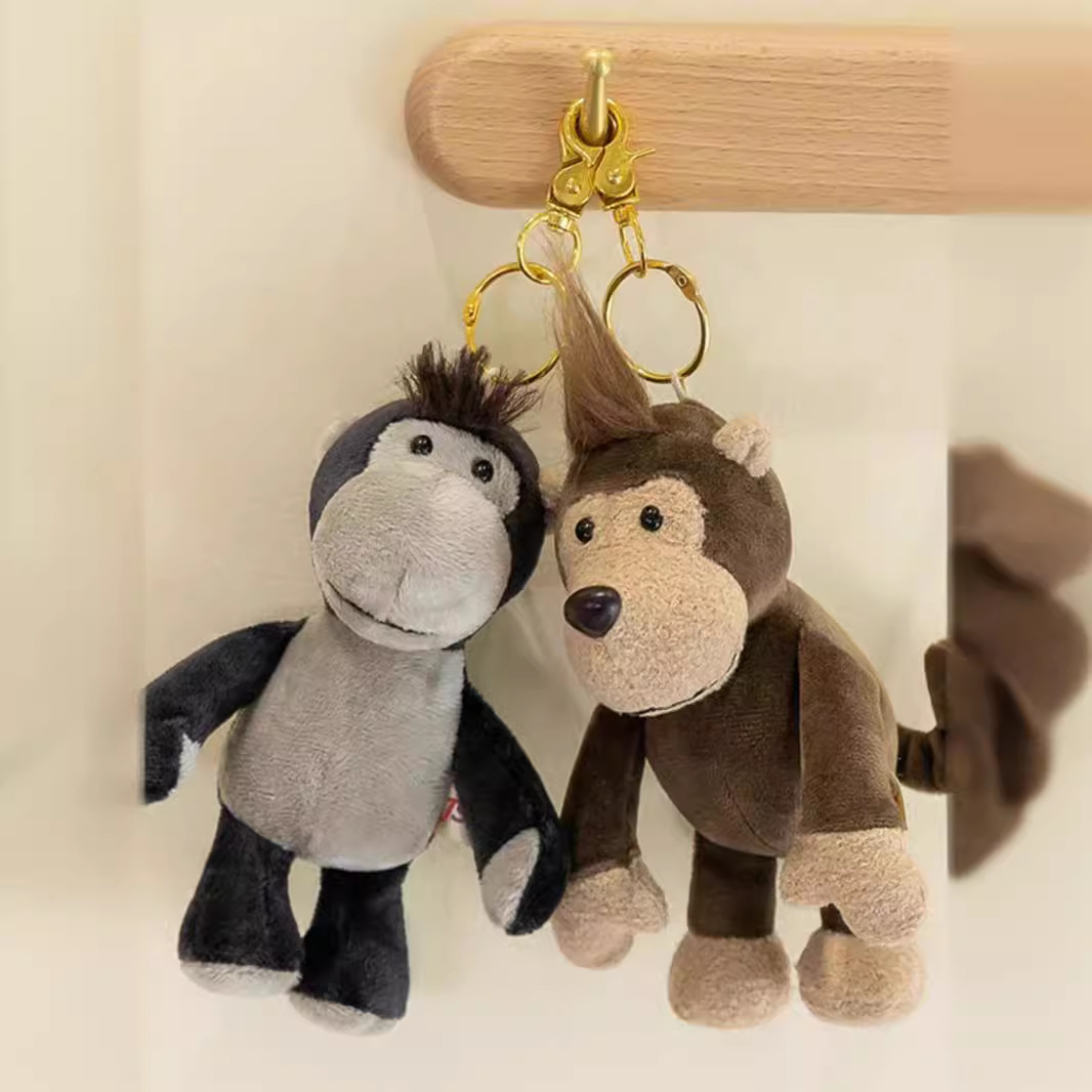 Picture of Lion Pendant Animal Keychain Tiger Zebra Raccoon Turtle Dog Wolf Dog Backpack Bag Pendant Doll