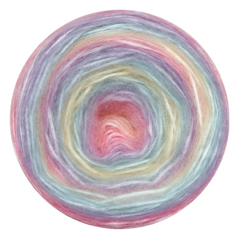 New Gradient Sprayed Yarn Sweet Dreamy Candy Color Long Dyed Yarn Hollow mohair Hand Woven Yarn
