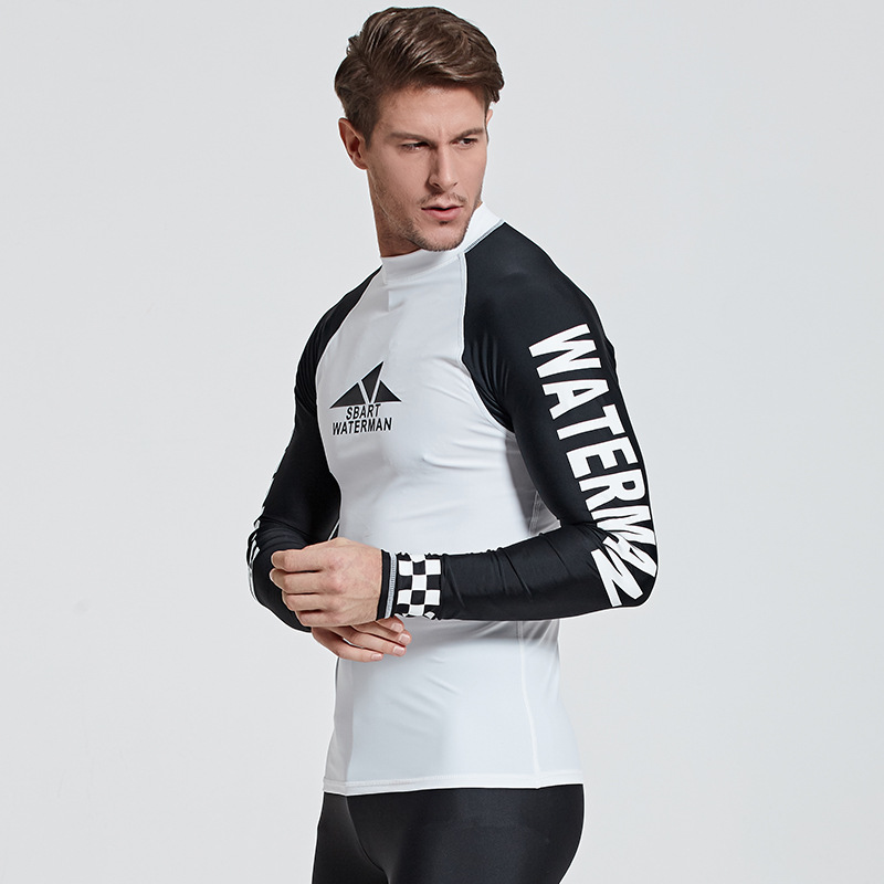 Picture of Sharbat men's long-sleeved diving suit sun protection swimsuit quick-drying jellyfish suit top snorkeling slim diving swimsuit