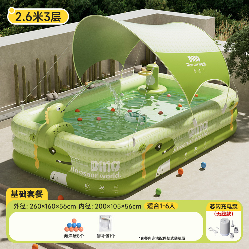 Picture of Jiashu Swimming Pool Home Outdoor Large Inflatable Pool Thickened Plastic Baby Baby Children Inflatable Swimming Pool