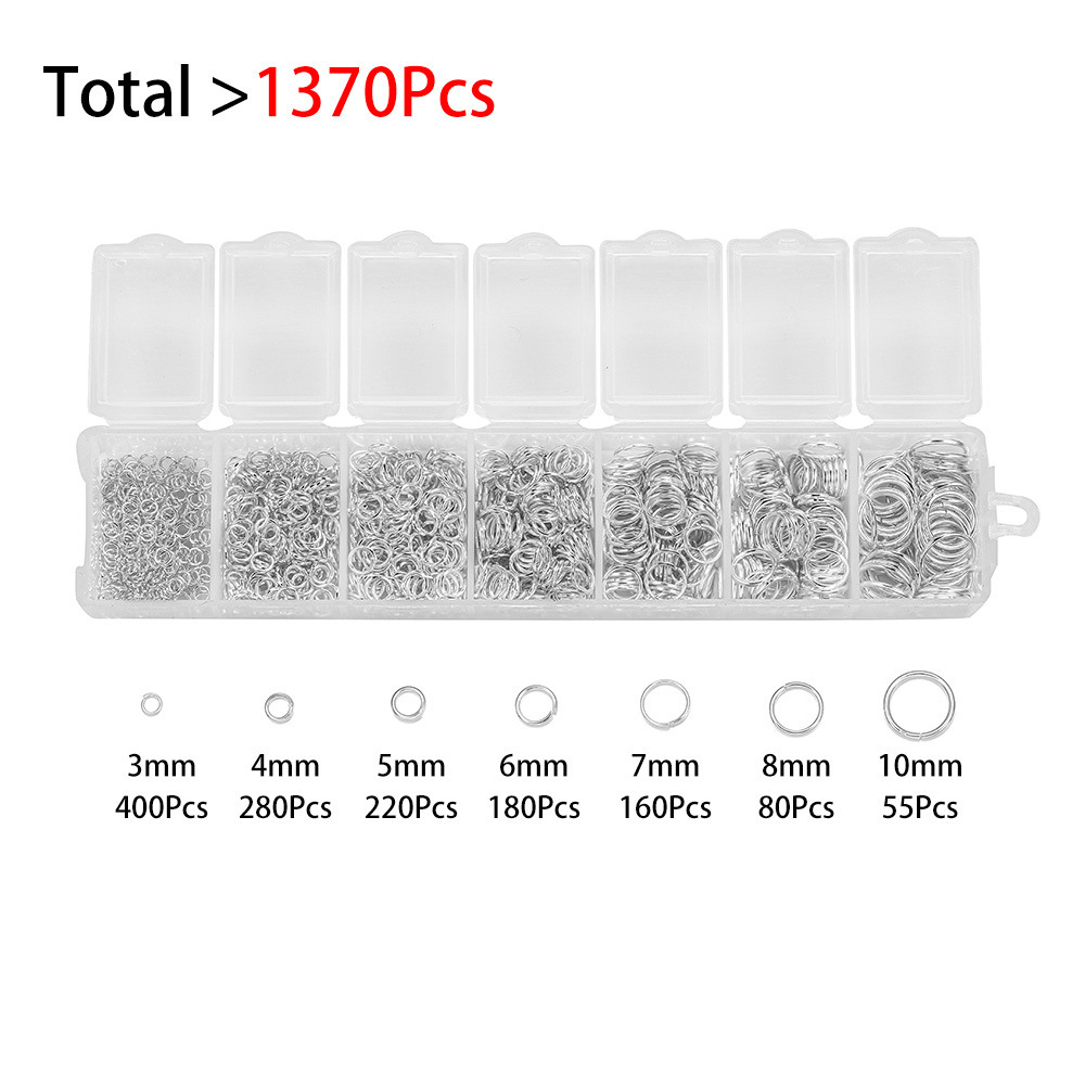 Picture of Earring material set single ring flat ring jump ring iron ring bracelet necklace buckle accessories DIY jewelry material set