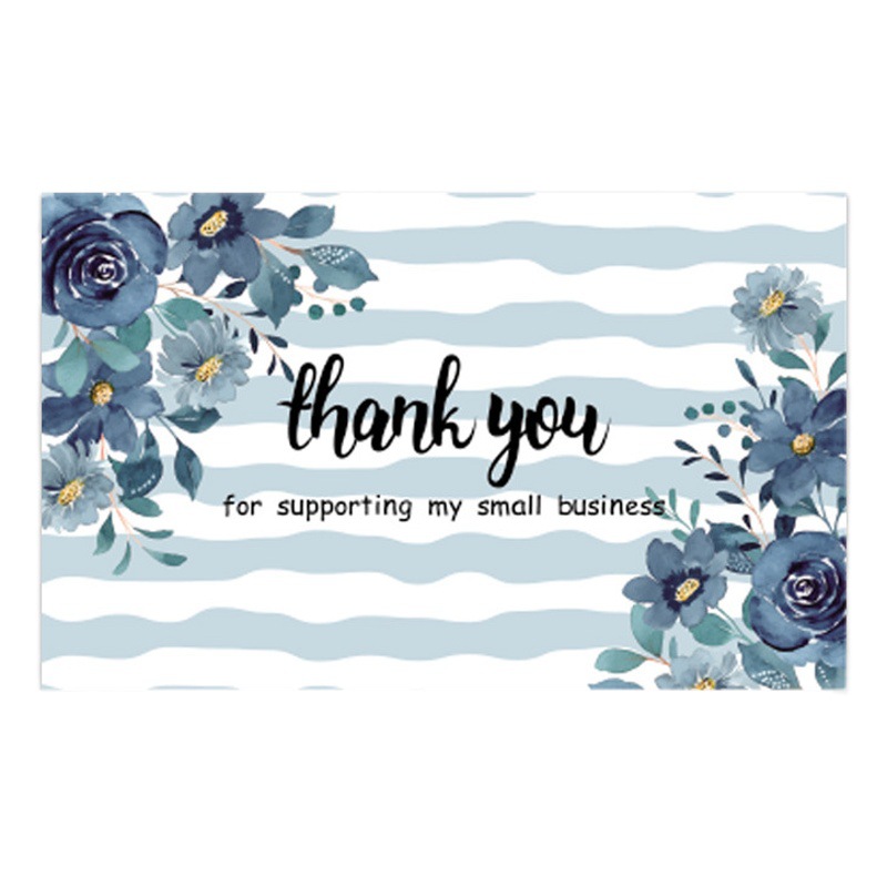 50 sheets/Pack simple flower thank you card coated paper business card gift packaging decoration card English mini thank you card