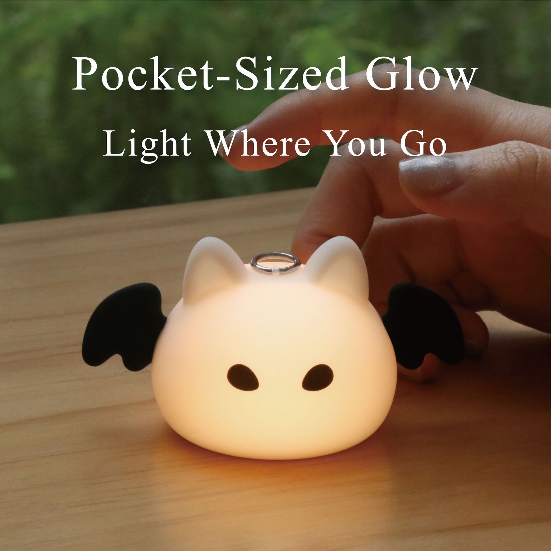 Bat Night Light Pendant Bedside USB Charging Atmosphere Sleep Lamp Desktop Creative Fun Ornament Cross-Border