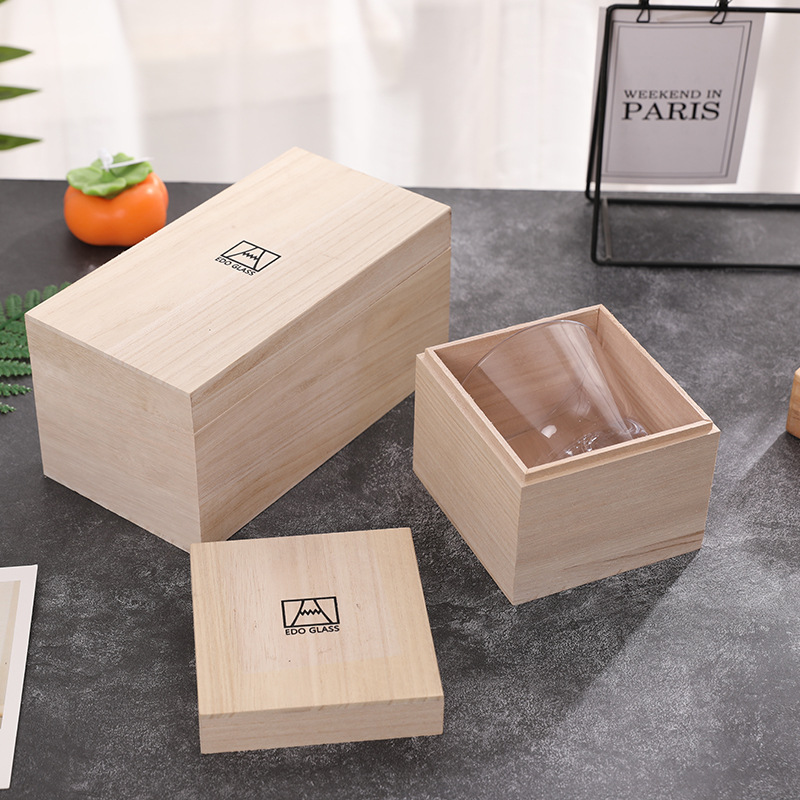 Picture of Square Small Wooden Box Tea Cup Built Teapot Packaging Box Gift Solid Wooden Box Birthday Gift Wooden Storage Box