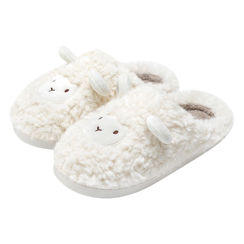 Lidani Slippers Winter Cartoon Multicolor Sheep Baa Mao Mao Shoes Couple's Home Non-slip Cotton Slippers Outwear Wholesale