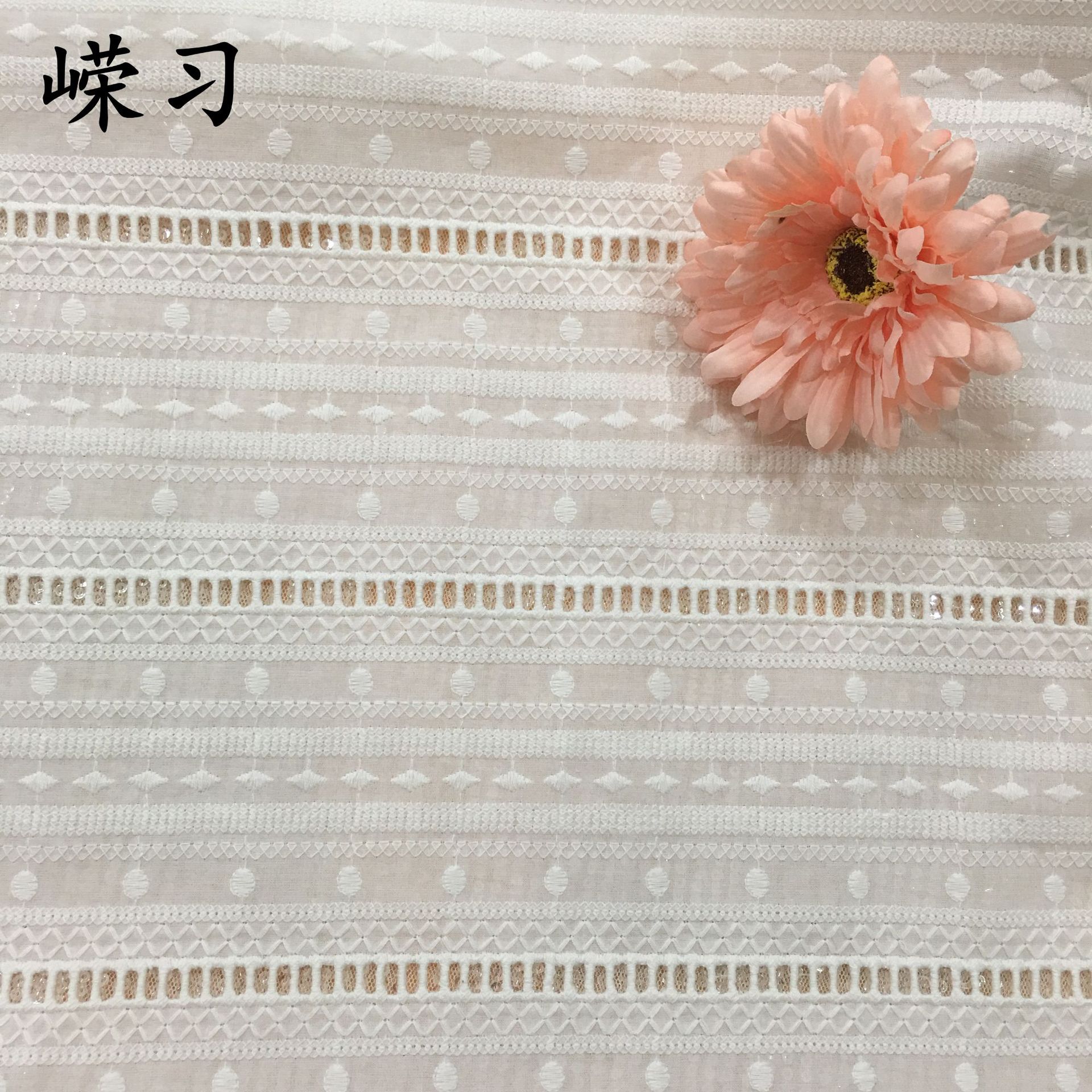 Cotton Large Machine Embroidery Punched Embroidery Lace Embroidery Cloth Spring and Summer Women's Clothing Bag Cotton Cloth Fabric Wholesale
