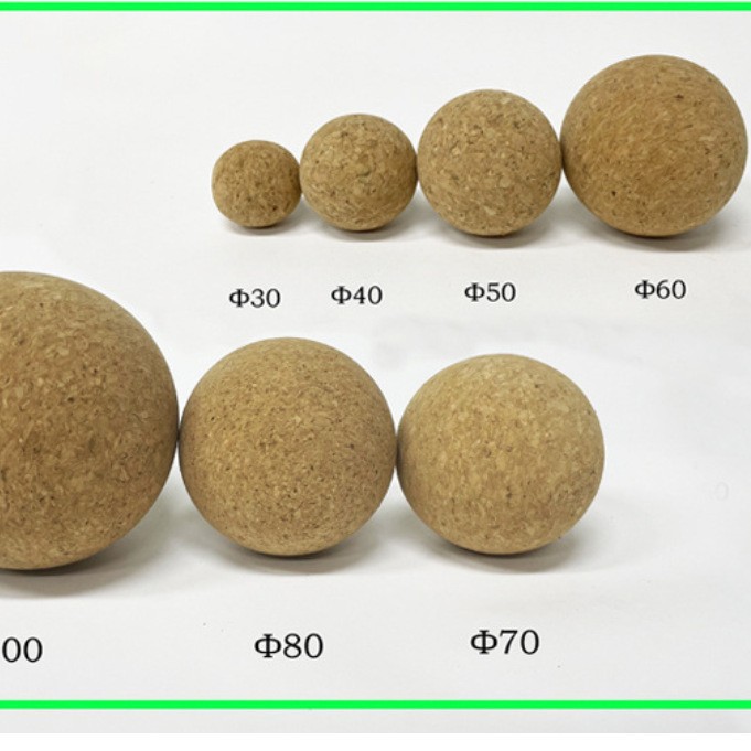 Factory direct cork ball diameter 8 to 150MM glass bottle wooden ball stopper can be perforated laser LOGO natural