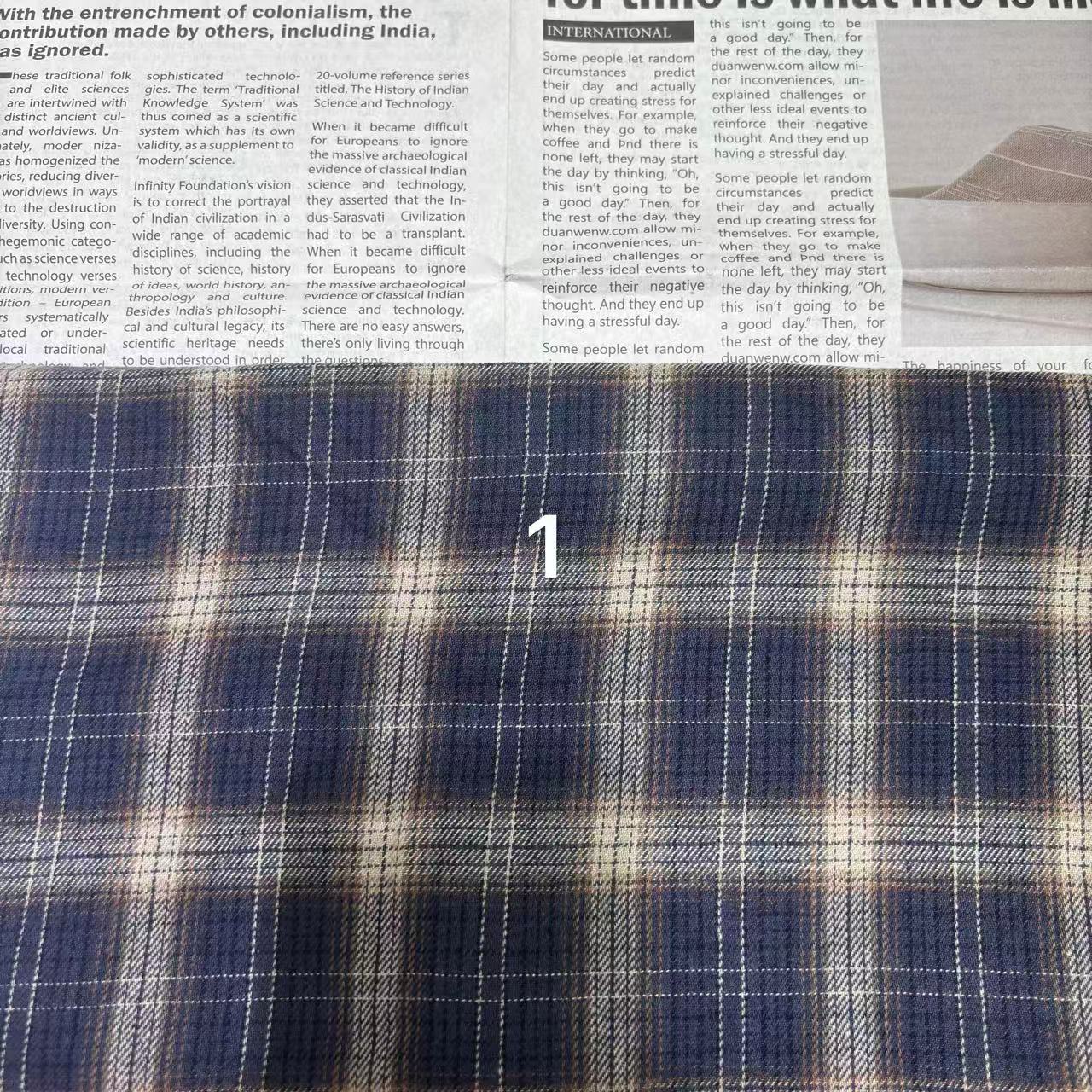 Autumn and winter cotton brushed yarn plaid Korean children's pajamas, dresses, bags, hats, skirts, pants fabrics