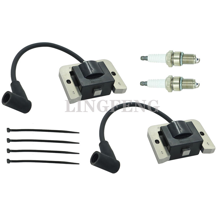 2 ignition coils Kohler 32-584-06-S KT600 KT610 2 spark plugs with cable ties