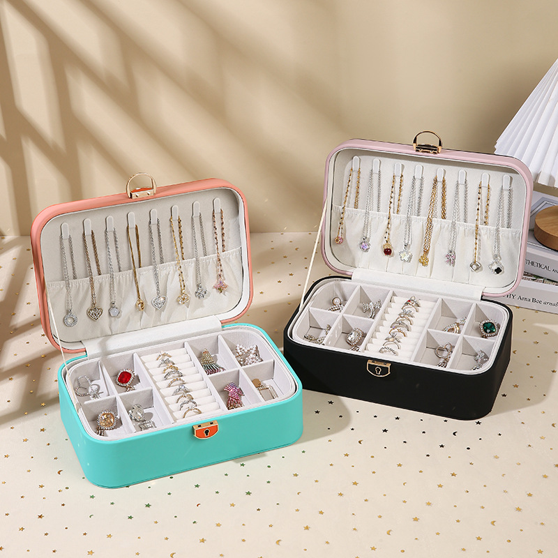 High-End Exquisite Leather Jewelry Box, New Multi-Layer Large-Capacity Necklace, Earrings, and Jewelry Storage Box