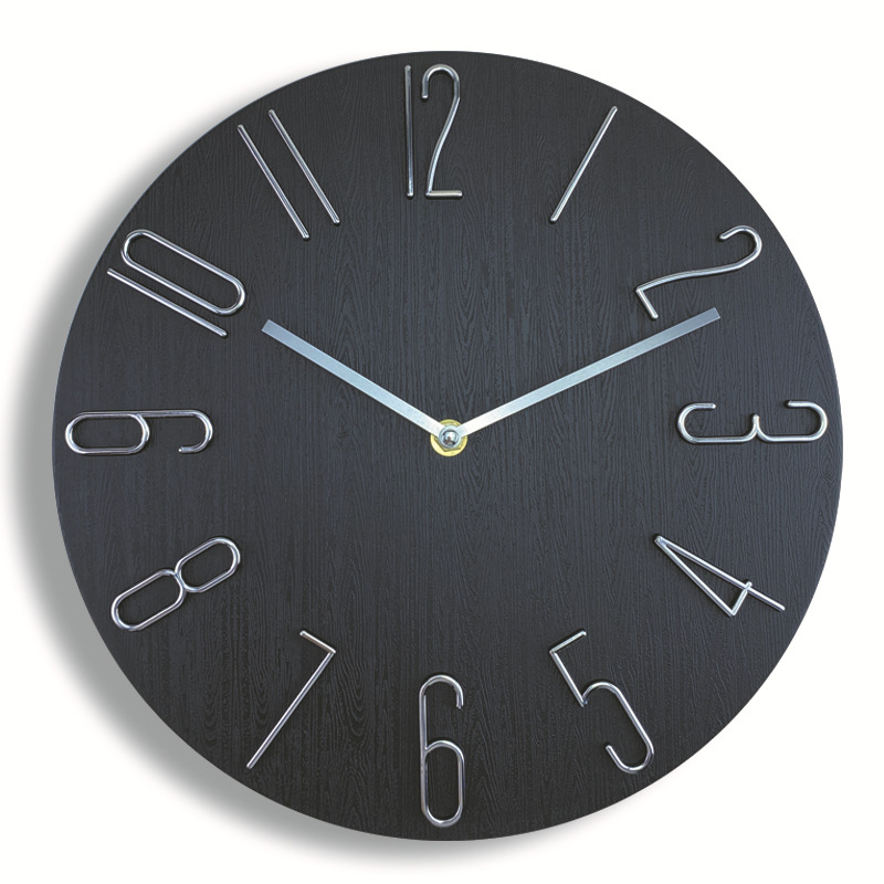 Picture of 30cm Clock Wall Clock Living Room Clock Wall Hanging Watch Quartz Clock Wall Hanging Creative Silent Wall Clock