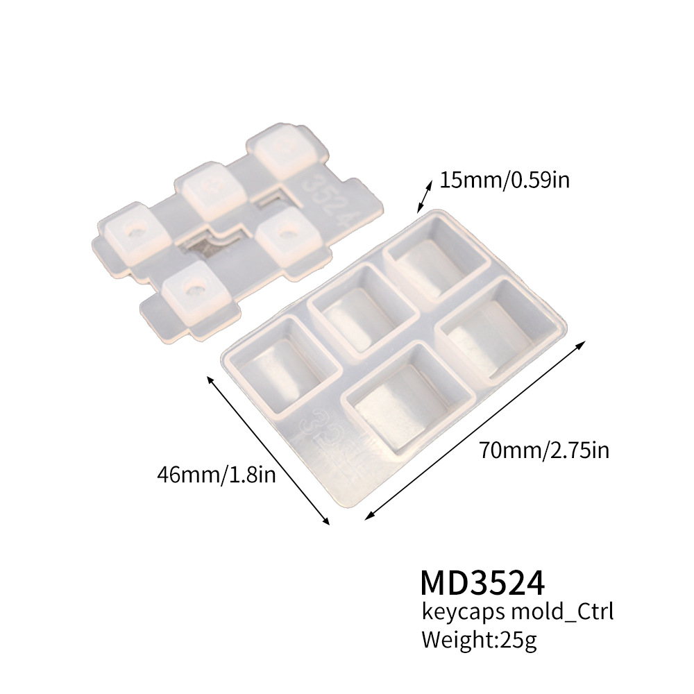 Picture of diy drop key cap mold diy personality mechanical keyboard silicone mold transparent cute cat claw key cap mold