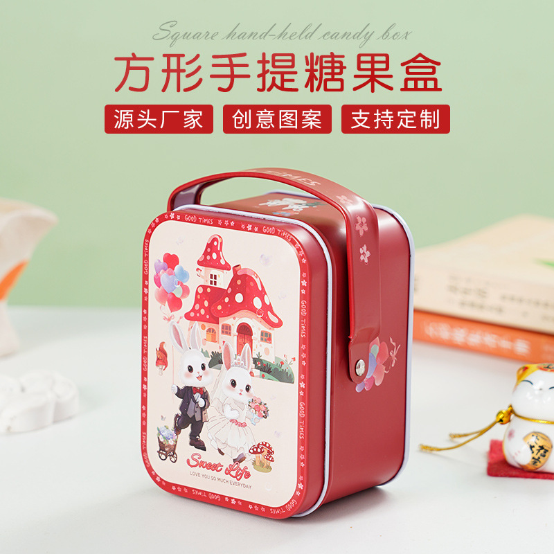 Portable Wedding Candy Tin Can, Candy Can, Tinplate Can, Wedding Festive Souvenir, Candy Can, Cute Rabbit