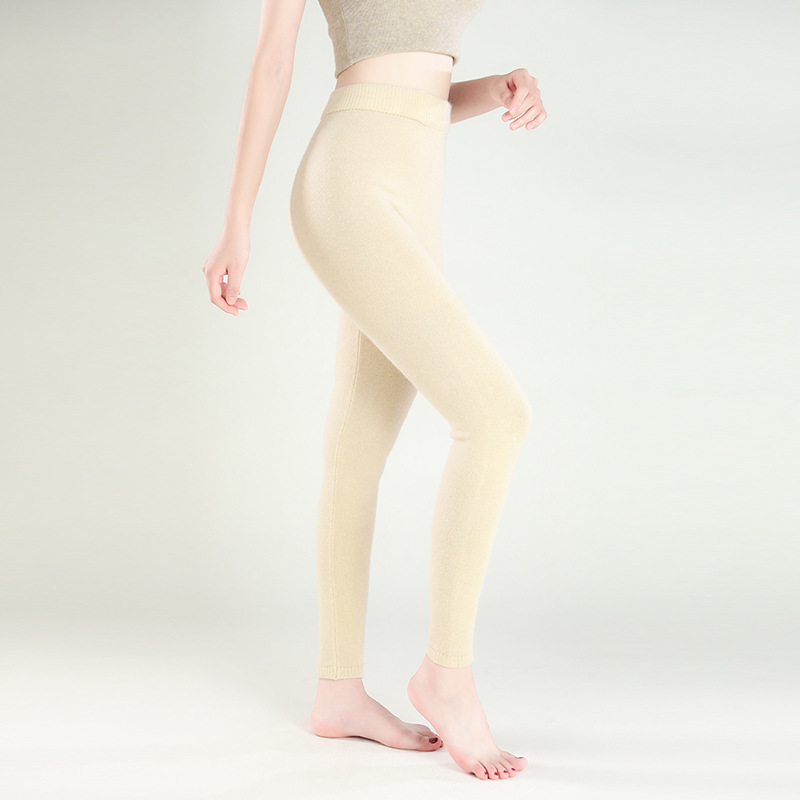 Picture of Women's Autumn and Winter Seamless Thermal Knit Leggings Non-Wool Thickened Inner Knit Pants Four-Way Pants