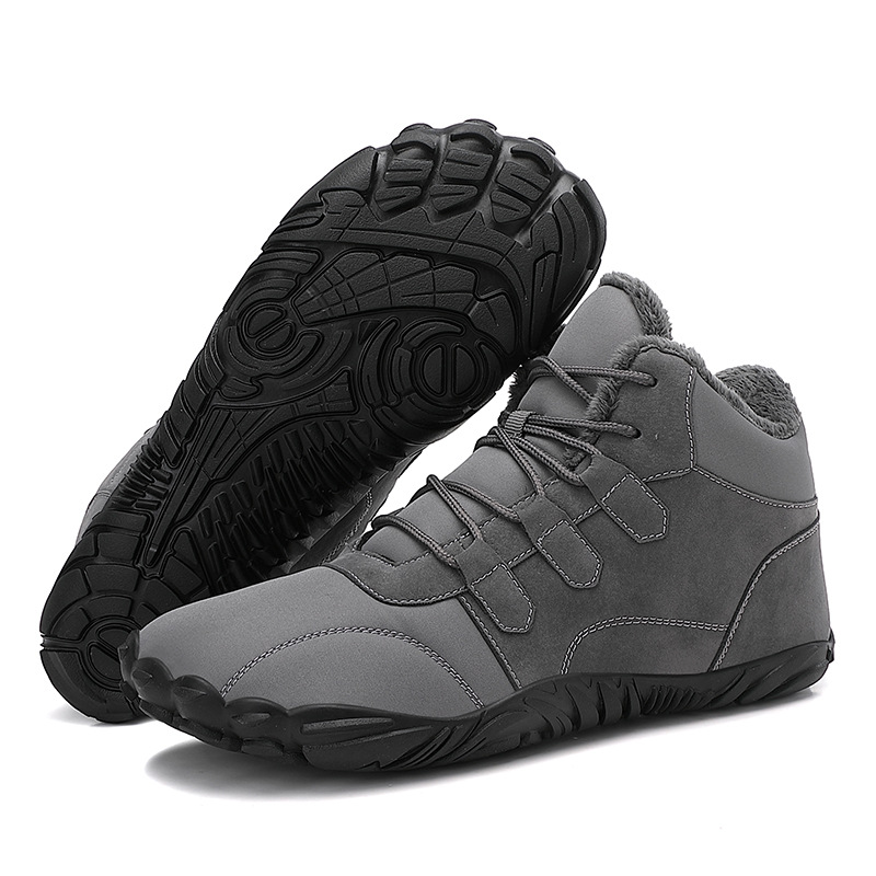 Picture of Foreign Trade Wide-Toe Long Plush Warm High-Top Cotton Shoes for Men, Outdoor Waterproof, Non-Slip, Wear-Resistant, Thickened Couple's Snow Boots for Hiking