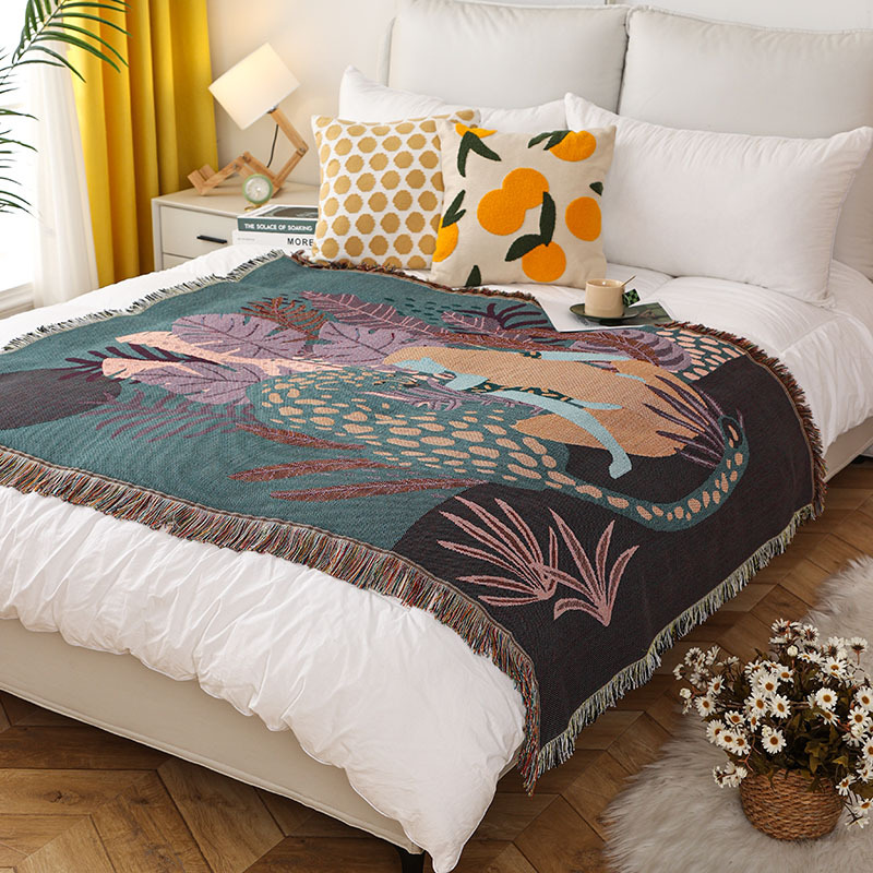 Picture of ins style illustration line blanket camping blanket leisure blanket nap blanket blanket American sofa blanket picnic blanket bed blanket
