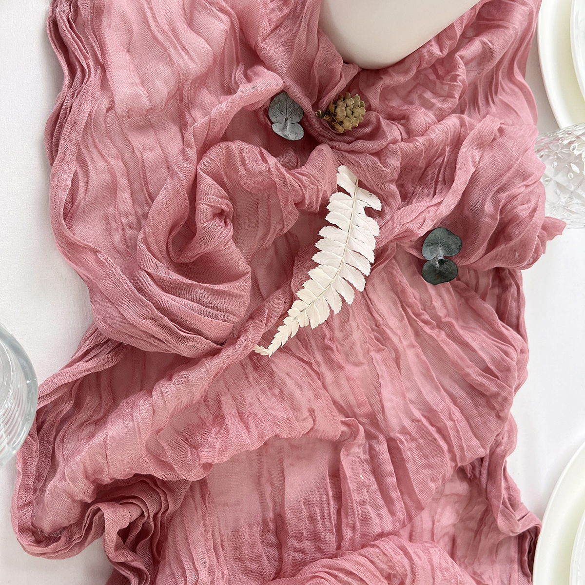 Picture of Wrinkle Cloth Table Flag Birthday Party Wrinkle Cloth Decorations Wedding Bari Twist Wrinkle