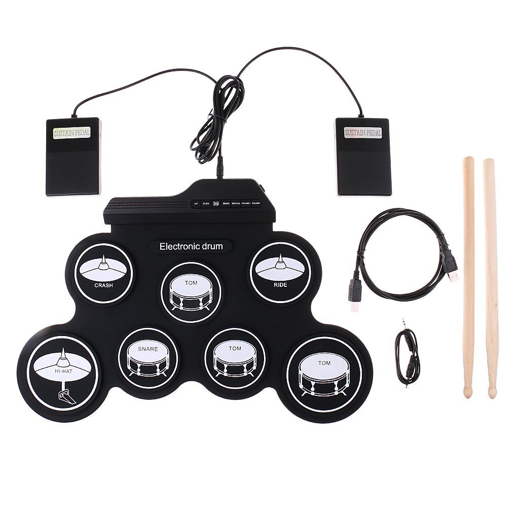 Picture of Hand Roll USB electronic drum portable drum set practice drum folding silicone hand roll electronic drum jazz drum