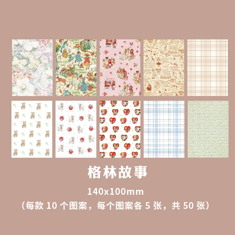 Picture of Paper dyeing material paper time shop series creative fresh retro hand account decoration base paper 10