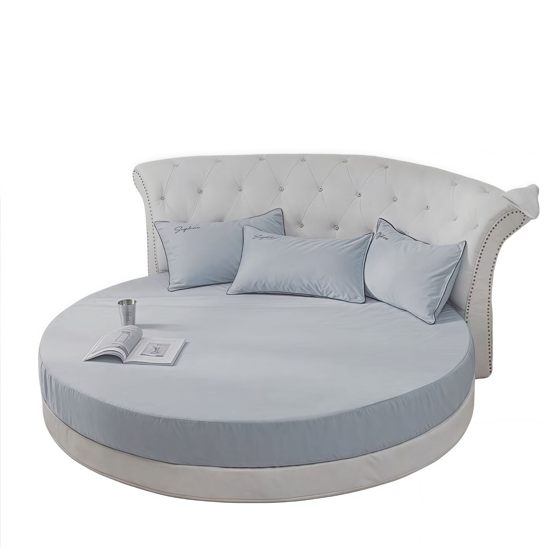 Picture of Cross-border Amazon Shrimp Hotel Round Waterproof Round Bed Cover Four-piece Bed Cover Simmons Mattress Cover Dust-proof
