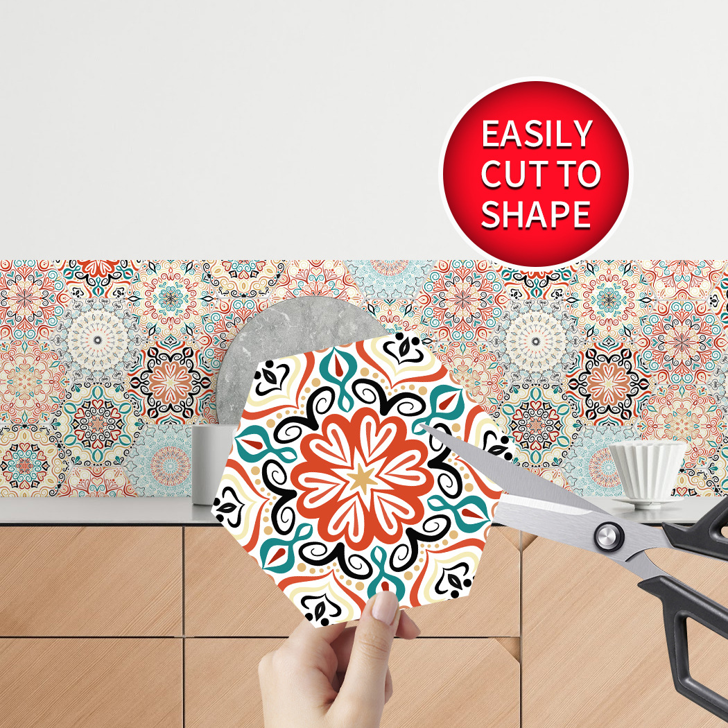 New Mandala style six-side tile stickers Bathroom Kitchen home non-slip floor stickers DIY stitching wall stickers LB011