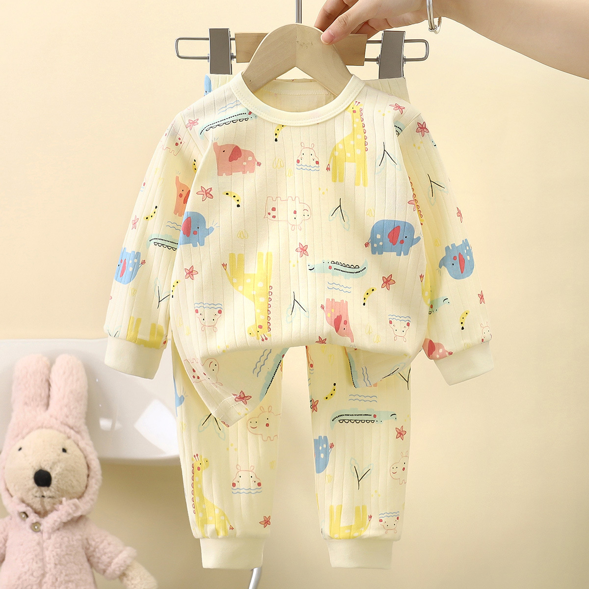Picture of Children's Pure Cotton Underwear Set, New Autumn Style, Boys' Autumn Clothes and Pants, Baby Pajamas, Girls' Loungewear, Children's Clothing