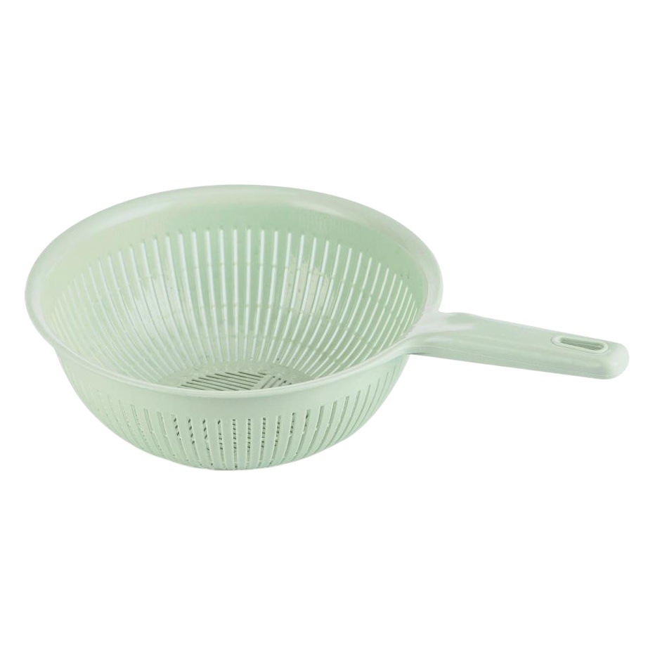 Round Hollow-out Vegetable Washing Basket with Handle Plastic Fruit Basin Rice Sieve Kitchen Vegetable Storage Drain Basket
