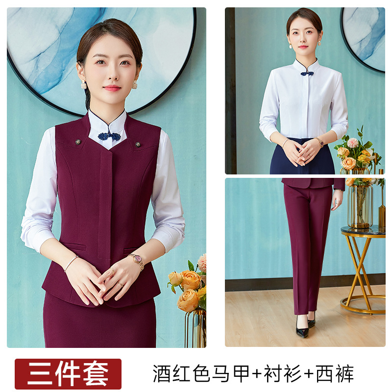 Picture of Professional vest suit female customer service Foreman tooling new fashion stewardess uniform hotel front desk work clothes customized