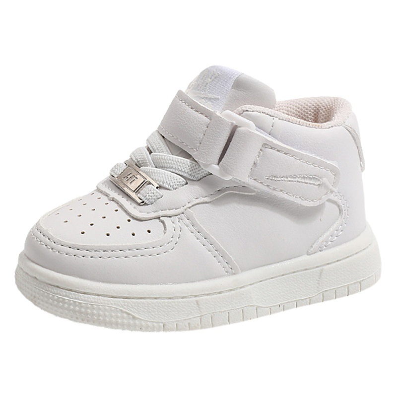 Spring and Autumn New Children's Sports Shoes, Boys' High-Top Sneakers, Girls' White Shoes, Korean Style Fashionable Children's Basketball Shoes
