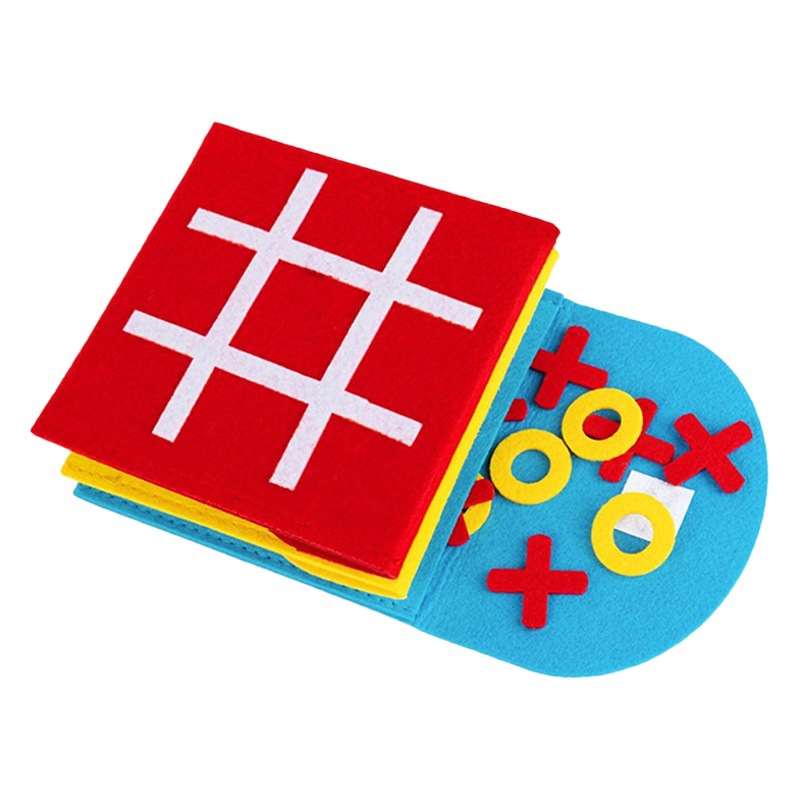 New Felt Mini Nine-Square Grids Game Board Children's Educational Early Education Puzzle Tic-Tac-Toe Square Felt Piece Wholesale